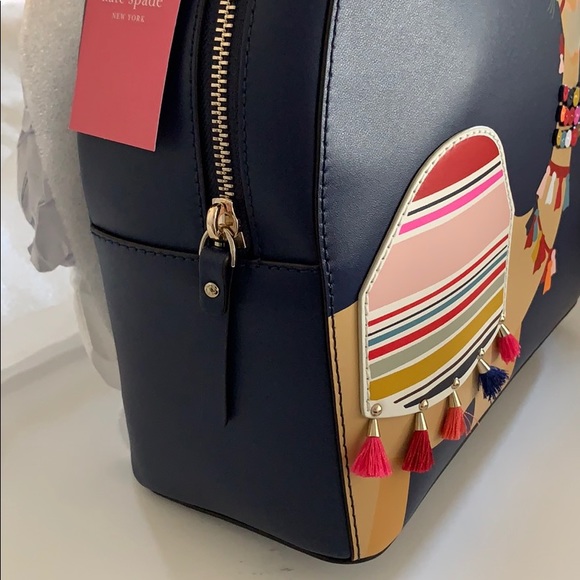 🆕Kate Spade Spice Camel Blue Sammi Backpack Bag - Picture 5 of 8